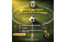 STAGE DE FOOT VACANCES D'HIVER DU 09 AU 13 